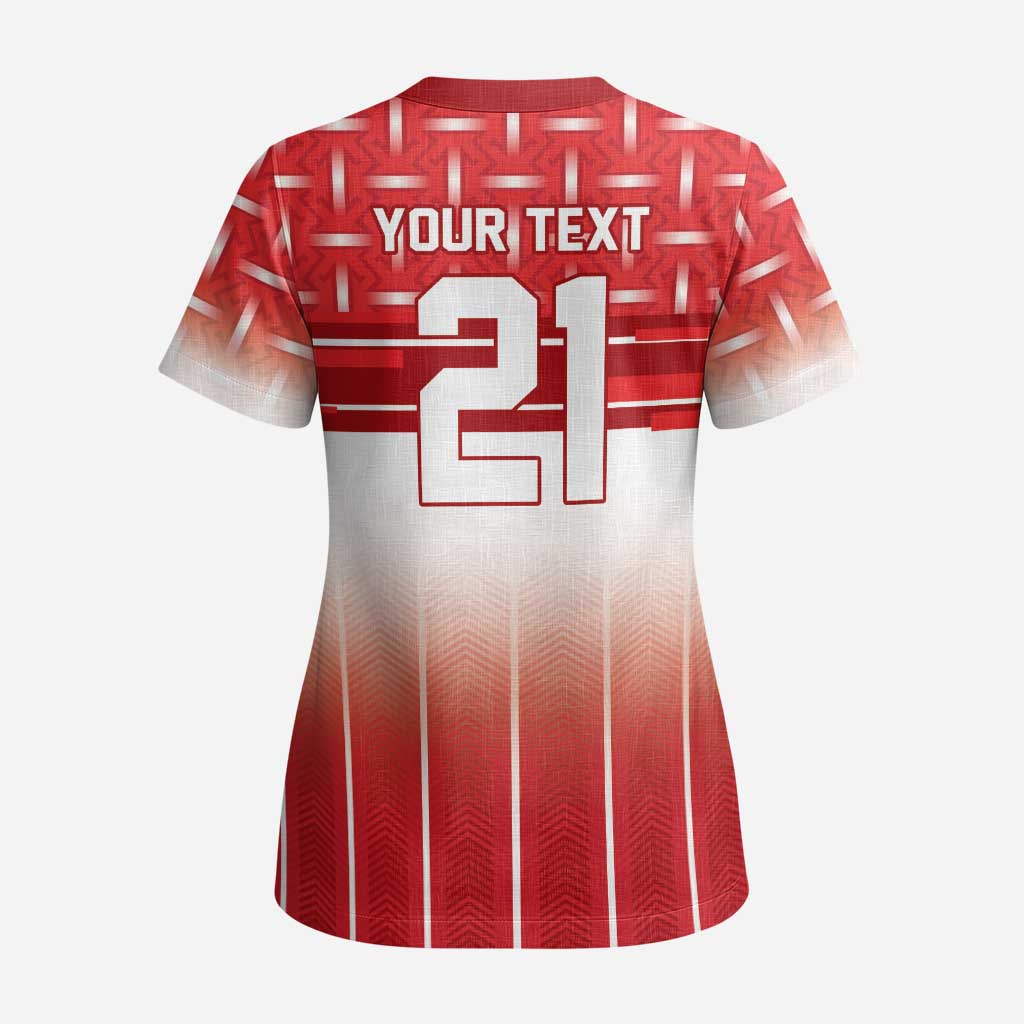 World Football Morocco Custom Scrub Top 1994 Away Retro Red Jersey - African Pride