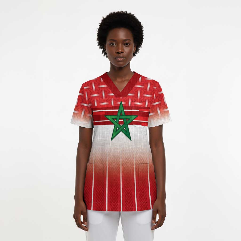 World Football Morocco Custom Scrub Top 1994 Away Retro Red Jersey - African Pride