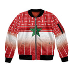 World Football Morocco Custom Sleeve Zip Bomber Jacket 1994 Away Retro Red Jersey - African Pride