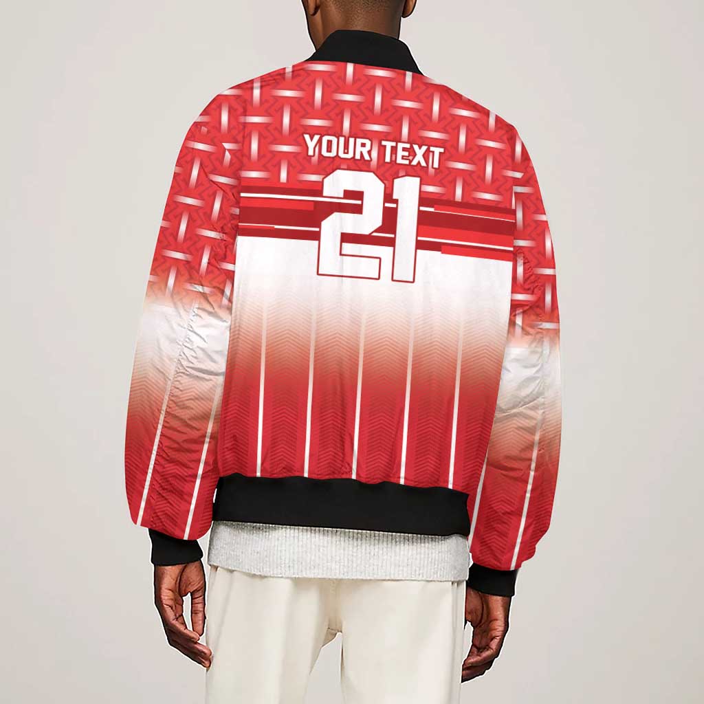 World Football Morocco Custom Sleeve Zip Bomber Jacket 1994 Away Retro Red Jersey - African Pride