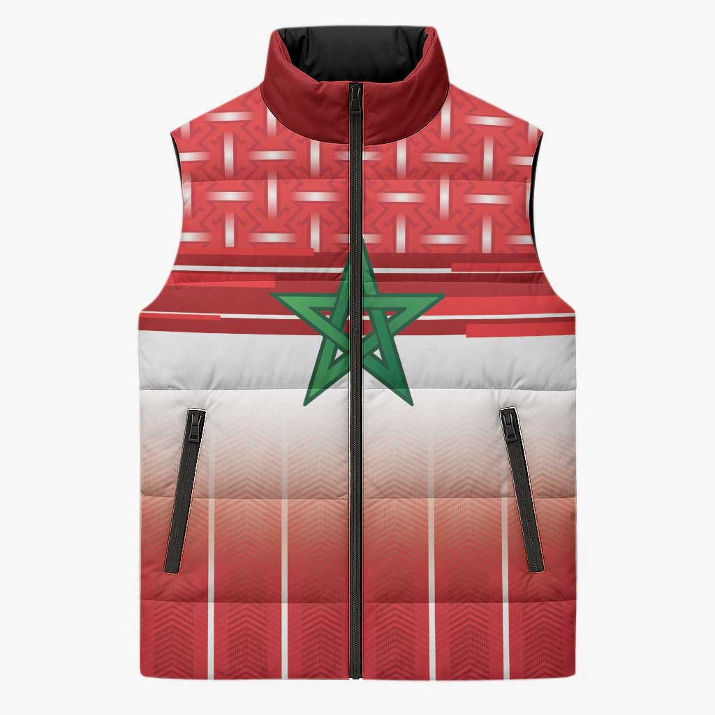 World Football Morocco Custom Sleeveless Puffer Jacket 1994 Away Retro Red Jersey - African Pride