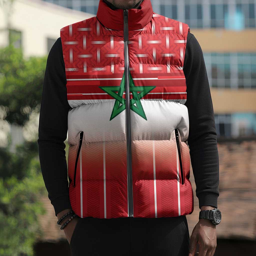 World Football Morocco Custom Sleeveless Puffer Jacket 1994 Away Retro Red Jersey - African Pride