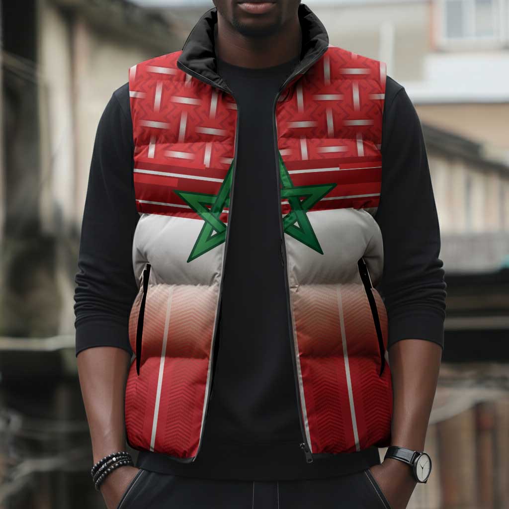 World Football Morocco Custom Sleeveless Puffer Jacket 1994 Away Retro Red Jersey - African Pride