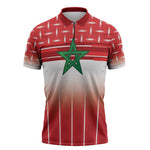 World Football Morocco Custom Zipper Polo Shirt 1994 Away Retro Red Jersey - African Pride