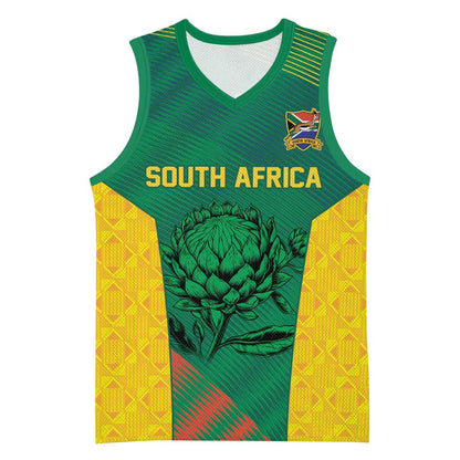 World Football 2026 South Africa Custom Basketball Jersey Tradional Protea Kente Pattern - African Pride