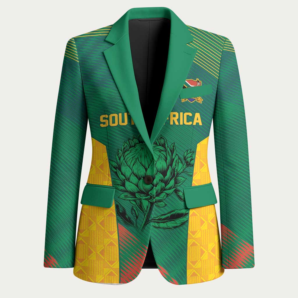 World Football 2026 South Africa Custom Blazer Tradional Protea Kente Pattern - African Pride