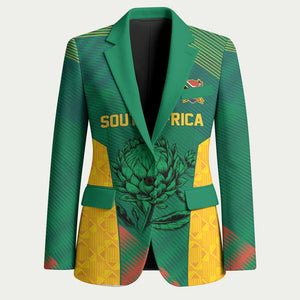 World Football 2026 South Africa Custom Blazer Tradional Protea Kente Pattern - African Pride