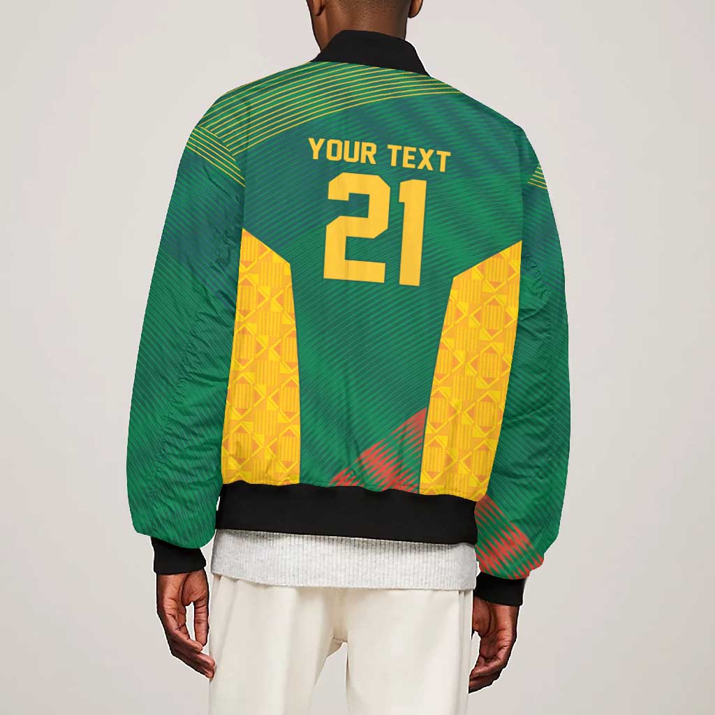 World Football 2026 South Africa Custom Bomber Jacket Tradional Protea Kente Pattern - African Pride