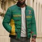 World Football 2026 South Africa Custom Bomber Puffer Jacket Tradional Protea Kente Pattern - African Pride
