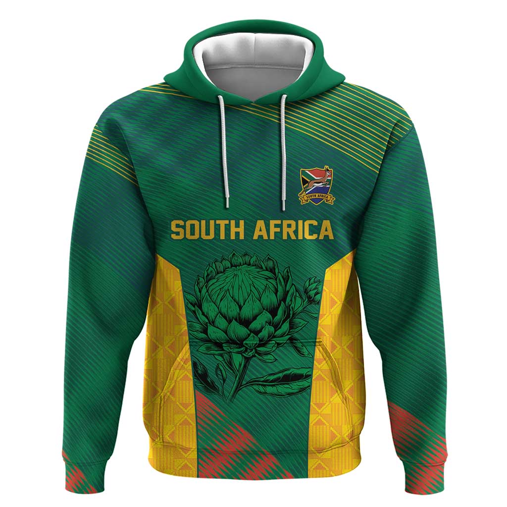 World Football 2026 South Africa Custom Hoodie Tradional Protea Kente Pattern - African Pride
