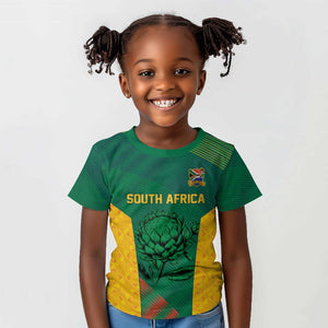World Football 2026 South Africa Custom Kid T shirt Tradional Protea Kente Pattern - African Pride