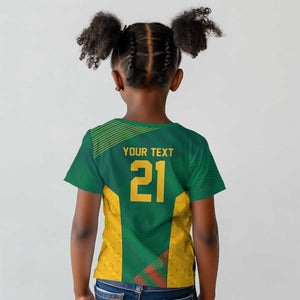 World Football 2026 South Africa Custom Kid T shirt Tradional Protea Kente Pattern - African Pride