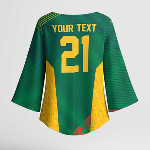 World Football 2026 South Africa Custom Kimono Sleeve Blouse Tradional Protea Kente Pattern - African Pride