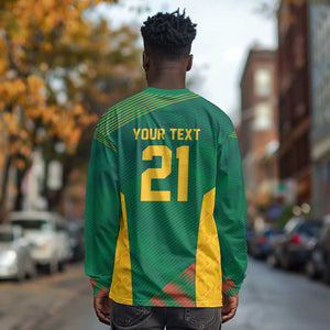 World Football 2026 South Africa Custom Long Sleeve Shirt Tradional Protea Kente Pattern - African Pride