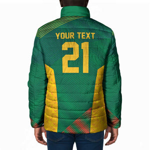 World Football 2026 South Africa Custom Padded Jacket Tradional Protea Kente Pattern - African Pride