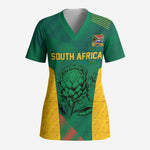 World Football 2026 South Africa Custom Scrub Top Tradional Protea Kente Pattern - African Pride