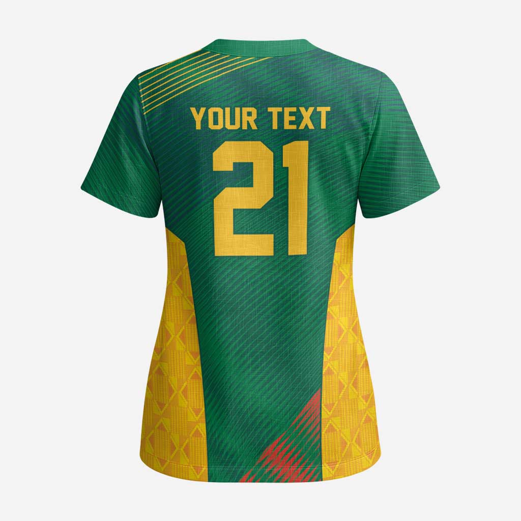 World Football 2026 South Africa Custom Scrub Top Tradional Protea Kente Pattern - African Pride