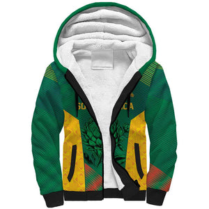 World Football 2026 South Africa Custom Sherpa Hoodie Tradional Protea Kente Pattern - African Pride