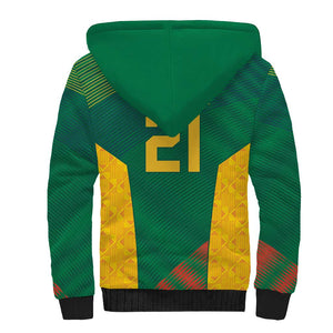 World Football 2026 South Africa Custom Sherpa Hoodie Tradional Protea Kente Pattern - African Pride