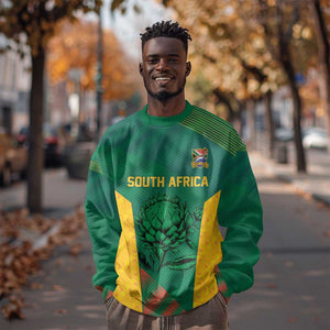 World Football 2026 South Africa Custom Sweatshirt Tradional Protea Kente Pattern - African Pride