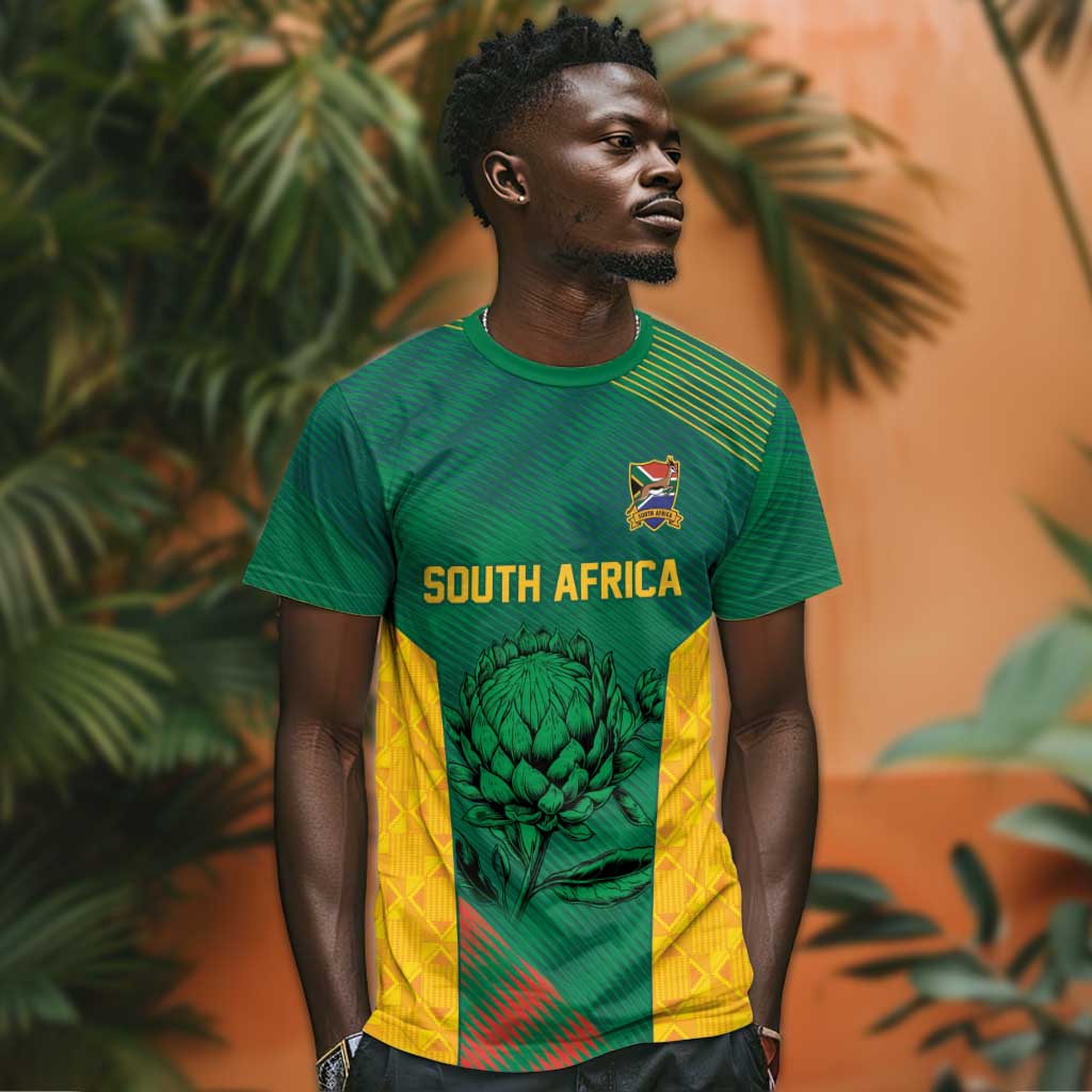 World Football 2026 South Africa Custom T shirt Tradional Protea Kente Pattern - African Pride