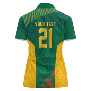 World Football 2026 South Africa Custom Women Polo Shirt Tradional Protea Kente Pattern - African Pride