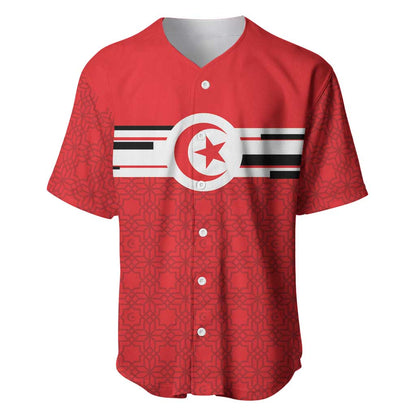World Football 2026 Tunisia Custom Baseball Jersey Traditional Islamic Motif - African Pride