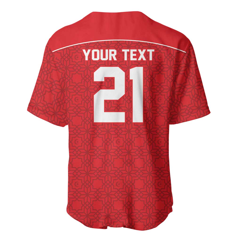 World Football 2026 Tunisia Custom Baseball Jersey Traditional Islamic Motif - African Pride