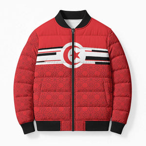 World Football 2026 Tunisia Custom Bomber Puffer Jacket Traditional Islamic Motif - African Pride
