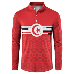 World Football 2026 Tunisia Custom Button Sweatshirt Traditional Islamic Motif