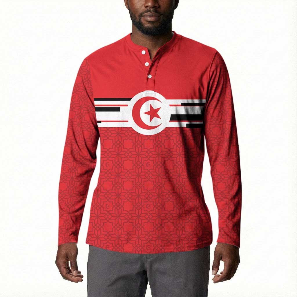 World Football 2026 Tunisia Custom Button Sweatshirt Traditional Islamic Motif