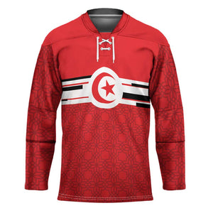 World Football 2026 Tunisia Custom Hockey Jersey Traditional Islamic Motif - African Pride