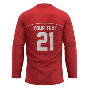World Football 2026 Tunisia Custom Hockey Jersey Traditional Islamic Motif - African Pride