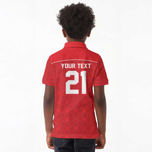 World Football 2026 Tunisia Custom Kid Polo Shirt Traditional Islamic Motif - African Pride