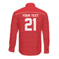 World Football 2026 Tunisia Custom Long Sleeve Button Shirt Traditional Islamic Motif - African Pride