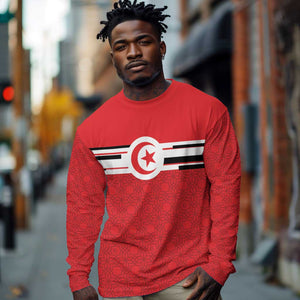 World Football 2026 Tunisia Custom Long Sleeve Shirt Traditional Islamic Motif - African Pride