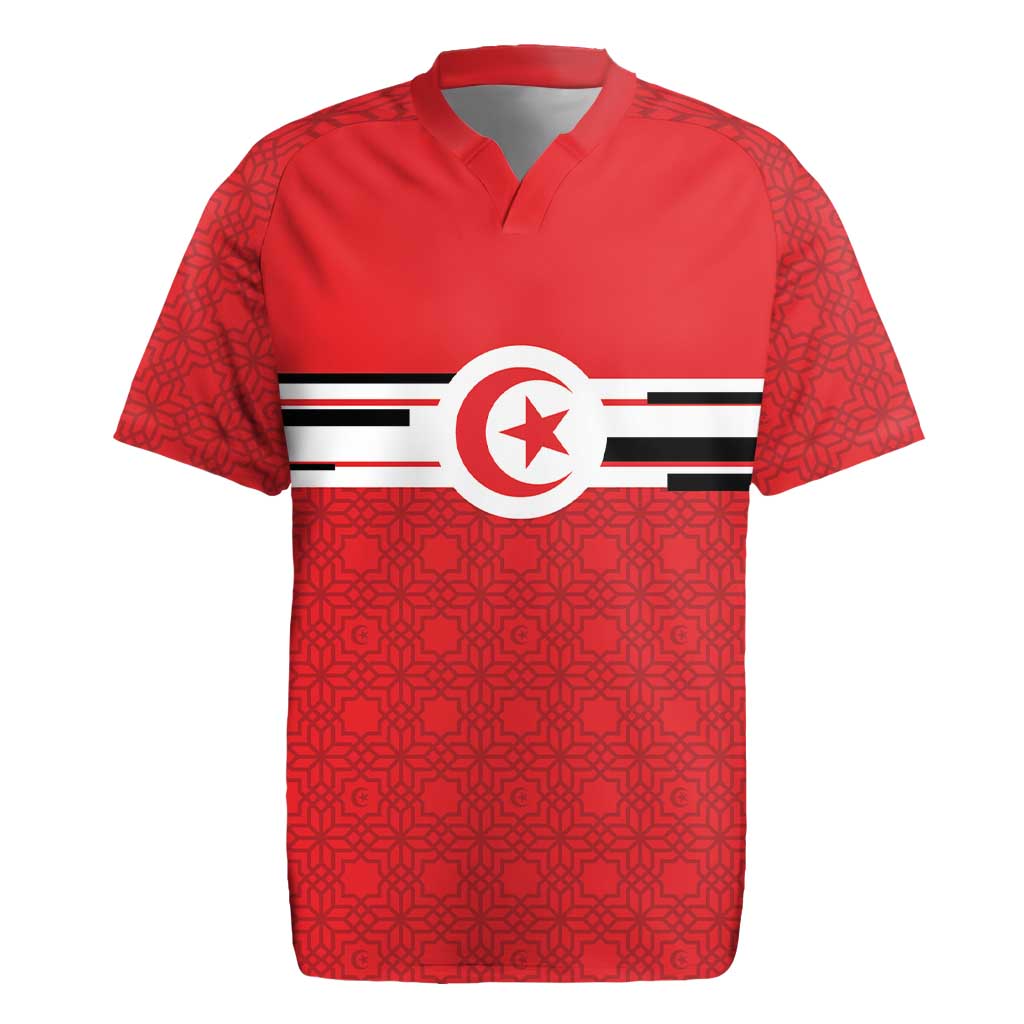 World Football 2026 Tunisia Custom Rugby Jersey Traditional Islamic Motif - African Pride