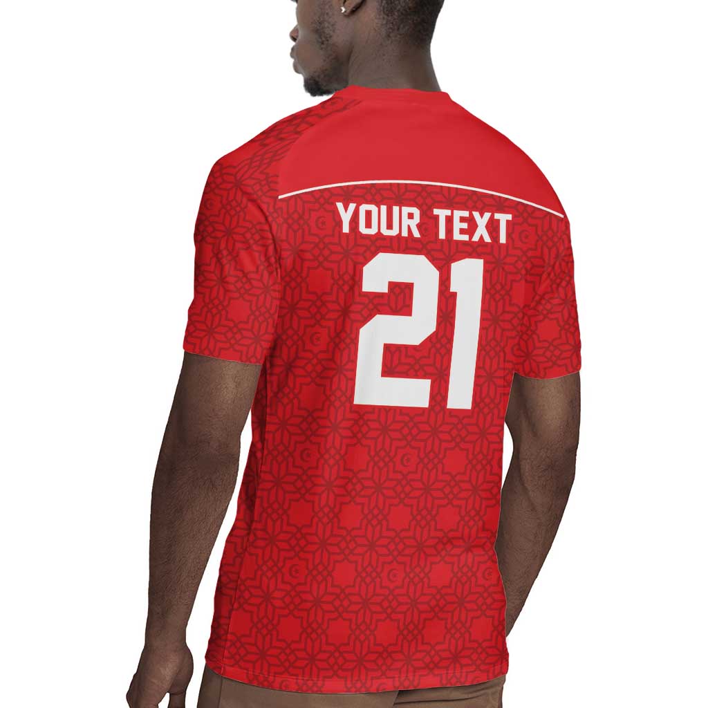 World Football 2026 Tunisia Custom Rugby Jersey Traditional Islamic Motif - African Pride