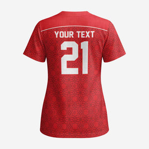 World Football 2026 Tunisia Custom Scrub Top Traditional Islamic Motif - African Pride
