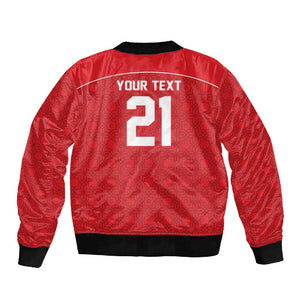 World Football 2026 Tunisia Custom Sleeve Zip Bomber Jacket Traditional Islamic Motif - African Pride