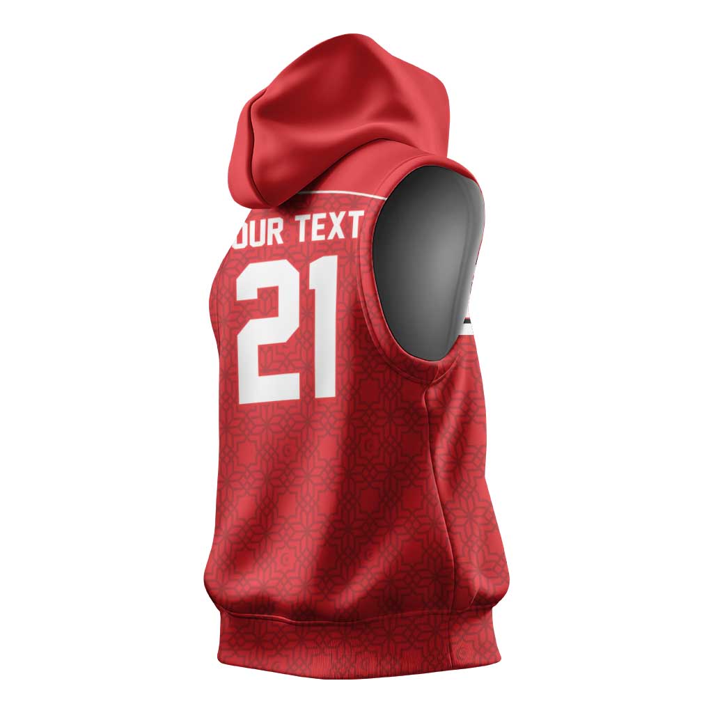 World Football 2026 Tunisia Custom Sleeveless Hoodie Traditional Islamic Motif - African Pride