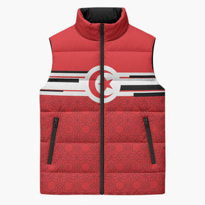 World Football 2026 Tunisia Custom Sleeveless Puffer Jacket Traditional Islamic Motif - African Pride