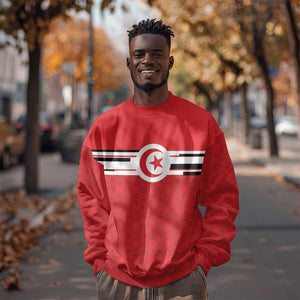 World Football 2026 Tunisia Custom Sweatshirt Traditional Islamic Motif - African Pride