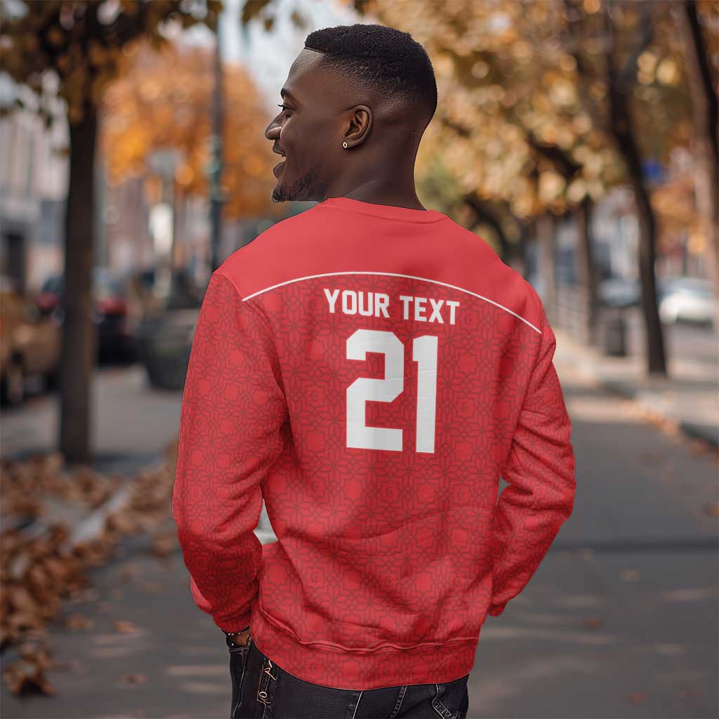 World Football 2026 Tunisia Custom Sweatshirt Traditional Islamic Motif - African Pride