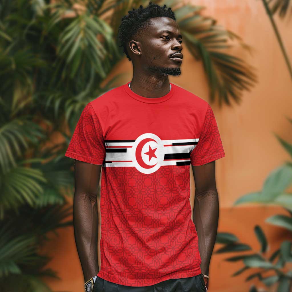 World Football 2026 Tunisia Custom T shirt Traditional Islamic Motif - African Pride