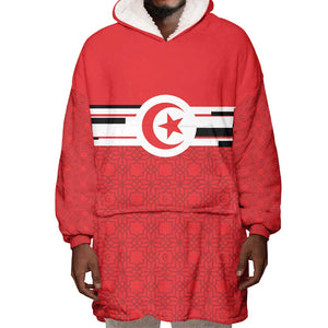 World Football 2026 Tunisia Custom Wearable Blanket Hoodie Traditional Islamic Motif - African Pride