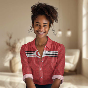 World Football 2026 Tunisia Custom Women Casual Shirt Traditional Islamic Motif - African Pride