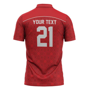 World Football 2026 Tunisia Custom Zipper Polo Shirt Traditional Islamic Motif - African Pride