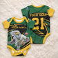 Secretary Bird South Africa Cricket Custom Baby Onesie Unique Pattern