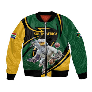 Secretary Bird South Africa Cricket Custom Bomber Jacket Unique Pattern